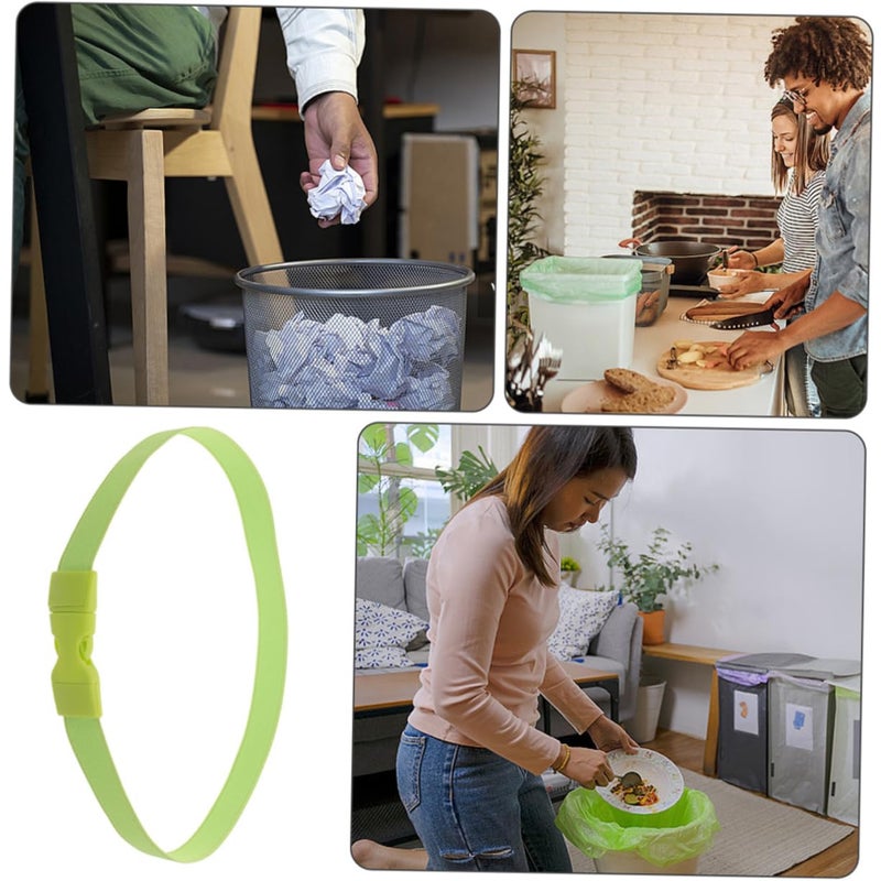 Reusable Trash Bag Holder Bands Set Of 5 Prevents Slippage Fits Most Waste Bins - Image 3
